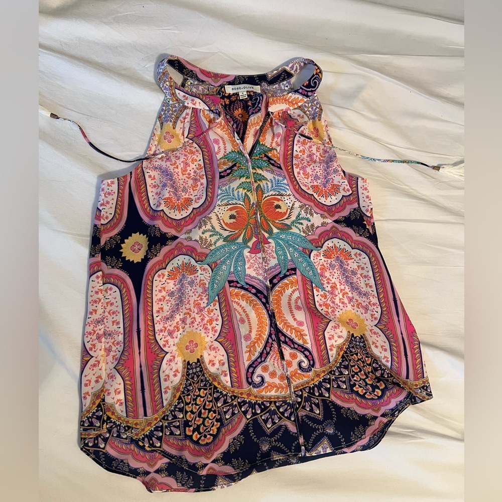 Multicolored Flowy Tank